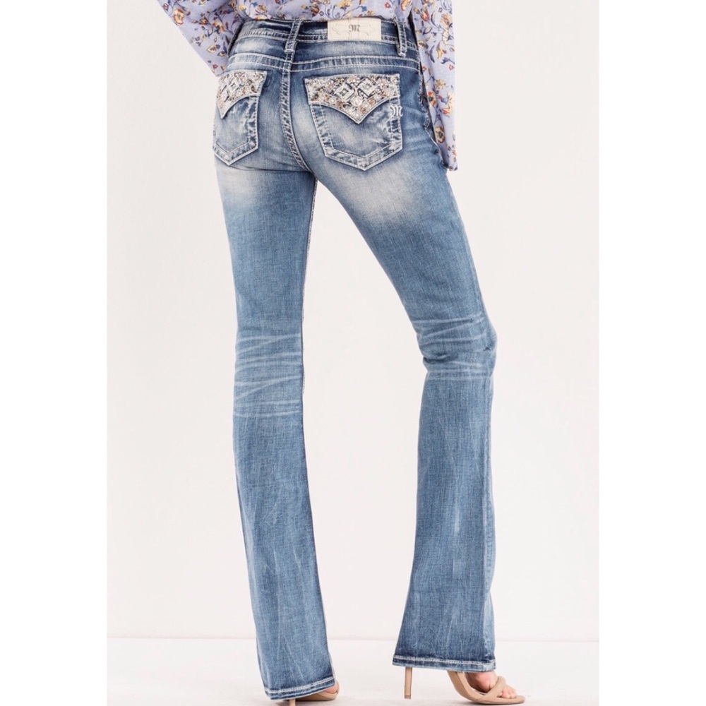 Miss Me mid-rise boot cut jean- size 26, inseam 35